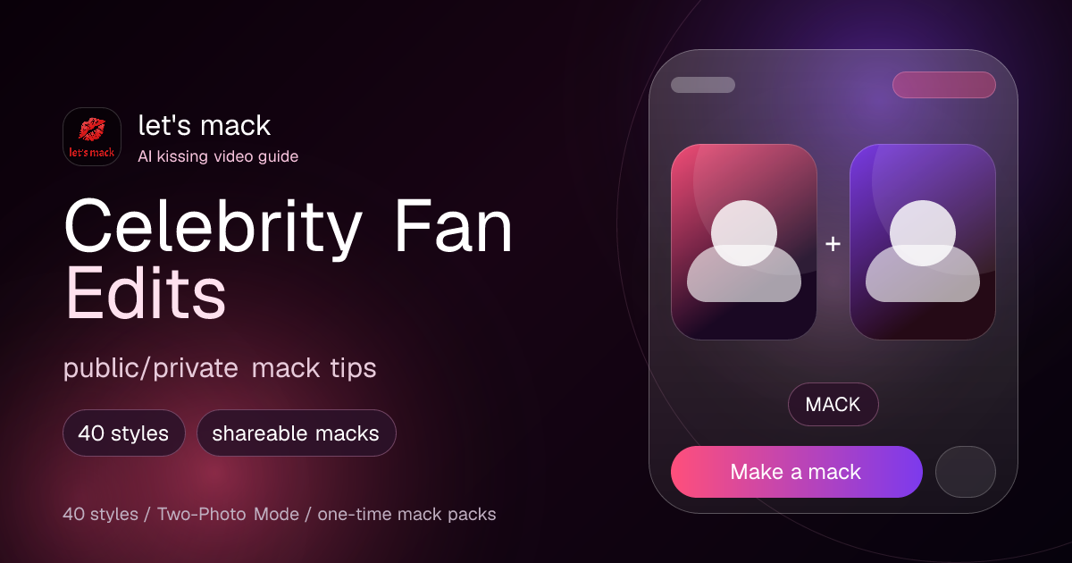 Celebrity AI Kiss Generator Guide: Fan-Edit Macks, Two-Photo Mode, and Etiquette